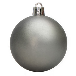 Набір ялинкових іграшок - кулі, 6 шт, D6 см, сріблястий, матовий, глянець, гліттер, пластик (251758)