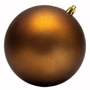 Ялинкова іграшка - куля, D12 см, коричнева, матова пластик (891343)