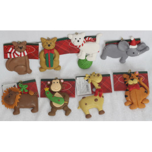 Новорічна ялинкова іграшка - фігурка Лев, 9 см, коричневий, пластик (001378-7)