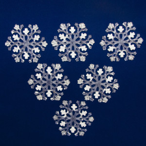 Ялинкова іграшка - Акрилова сніжинка 6 шт, 8,5 см, сріблястий, акрил (200596)