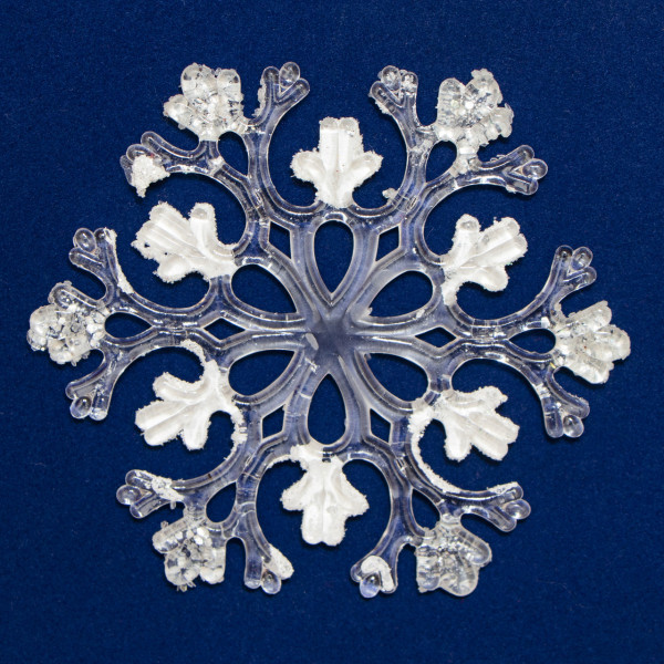 Ялинкова іграшка - Акрилова сніжинка 6 шт, 8,5 см, сріблястий, акрил (200596)