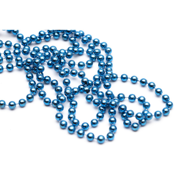 Намисто на ялинку, 6 мм/15 м, синій, пластик (890124)