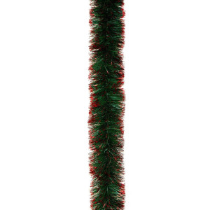 Новорічна прикраса - мішура, 200x5 см, ПВХ, зелено-червона (ГК-50/2-2)