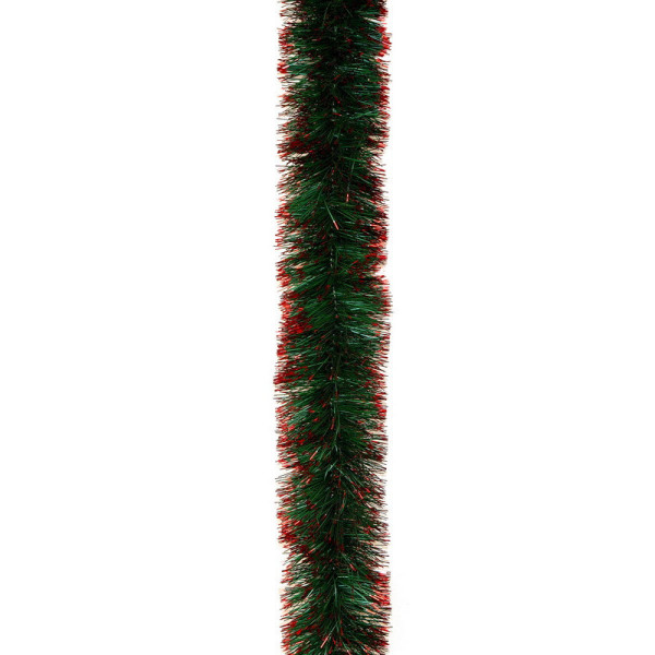 Новорічна прикраса - мішура, 200x5 см, ПВХ, зелено-червона (ГК-50/2-2)