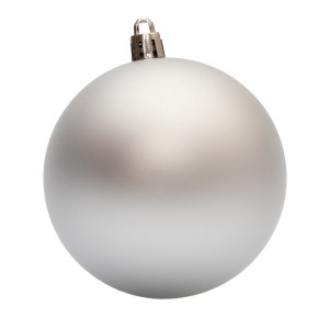 Набір ялинкових іграшок - кулі, 6 шт, D8 см, сріблястий, матовий, пластик (890773)