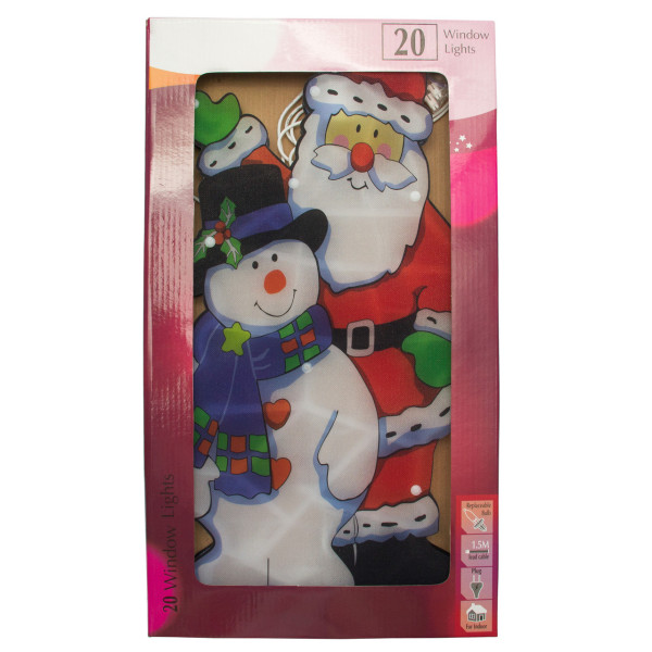 Світлодіодна декорація - Санта (Дід Мороз) та сніговик, 44x24 см, 20л, пластик, IP20 (640164)