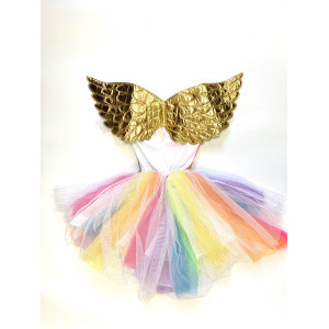 Костюм дитячий карнавальний Єдиноріг, зріст 92-104 см, різнокольоровий, віскоза, поліестер (ЕЕ392А)