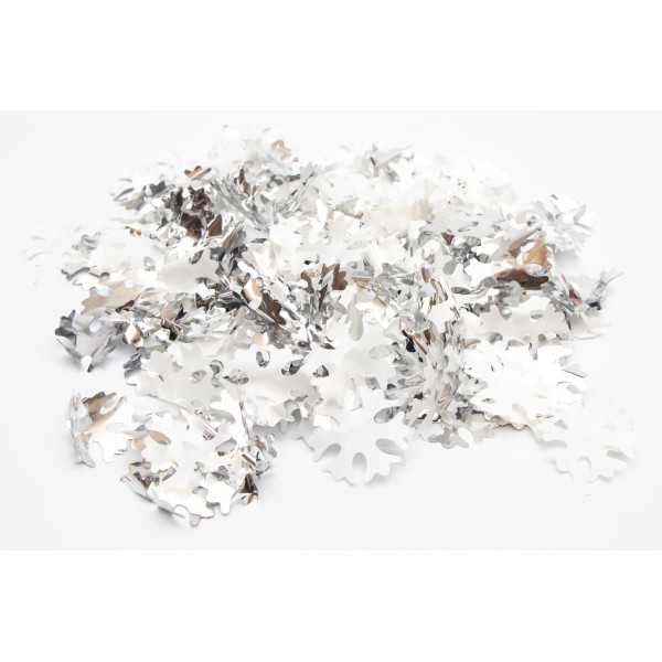 Хлопавка пневматична "CHRISTMAS POPPERS", 28,5 см, білі та сріблясті сніжинки з фольги (401055-1)