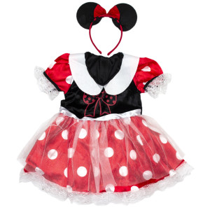 Дитячий карнавальний костюм мишки для дівчинки, зріст 92-104 см, рожевий, білий, віскоза, поліестер (091047A)