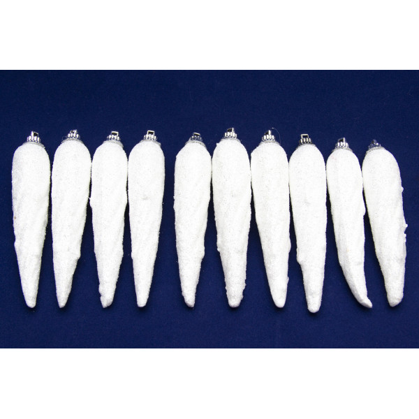 Набір пінопластових бурульок зі сніжною посипкою 10 шт.x10 см (200053)