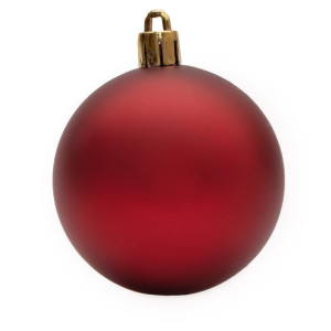 Набір ялинкових іграшок - кулі, 12 шт, D6 см, червоний, матовий, пластик (890711)