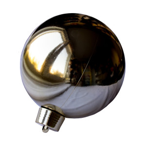 Велика ялинкова іграшка - куля, 20 см, золотиста, глянець, пластик (034017)