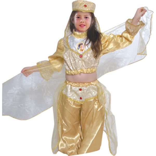 Дитячий карнавальний костюм для дівчинки - східний, 4 (4 роки-102см), жовтий, поліестер (460519-1)