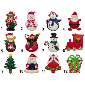 Новорічна ялинкова іграшка - фігурка Сніговик у червоній шапці, 8 см, білий, полістоун (000654-2)