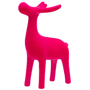 Новорічна фігурка - Олень, 20 см, рожевий, пластик (004737) для декору та інтер'єру (004737)