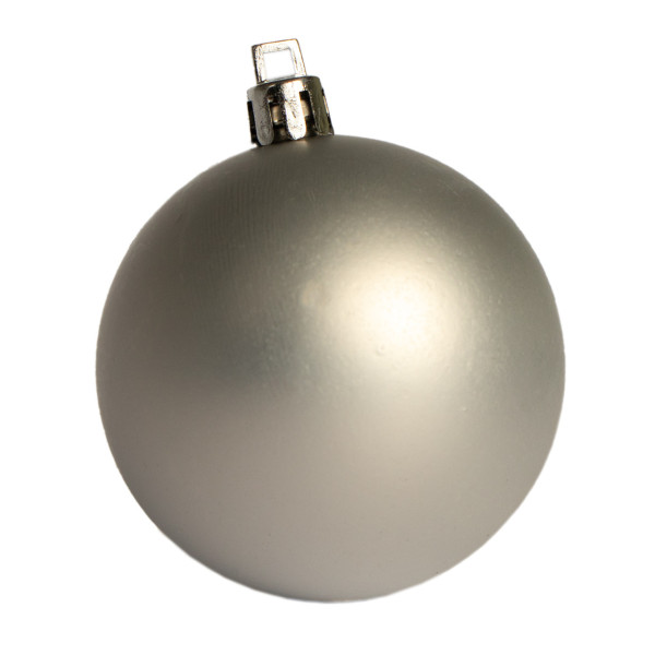 Набір ялинкових іграшок - кулі, 6 шт, D6 см, сріблястий, матовий, пластик (030620-1)