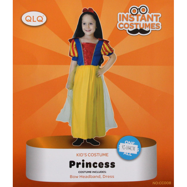 Дитячий карнавальний костюм Білосніжка, зріст 110-120 см, жовтий, віскоза та поліестер (CC008B)