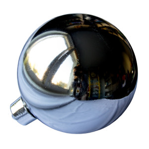 Велика ялинкова іграшка - куля, 20 см, срібляста, глянець, пластик (034000)