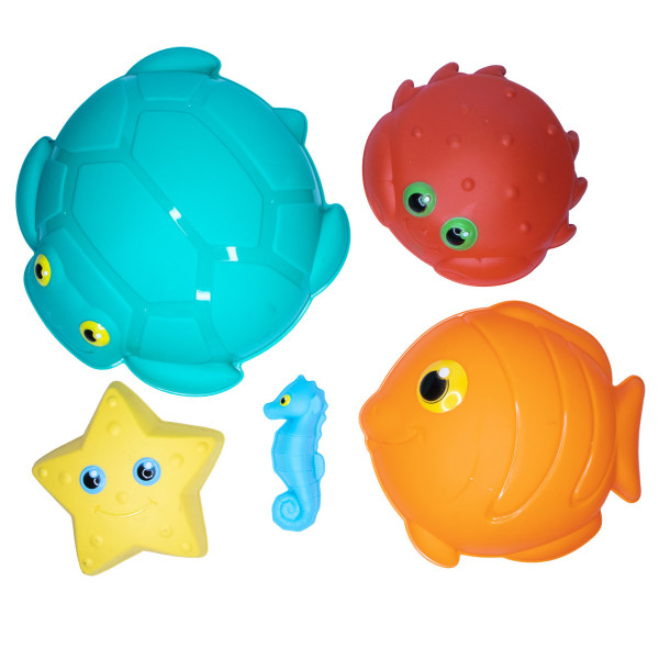 Пісочний набір - пасочки, 5 шт, 6-24 см, сітка, синій, пластик (DBS11028)