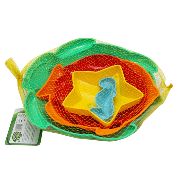 Пісочний набір - пасочки, 5 шт, 6-24 см, сітка, синій, пластик (DBS11028)