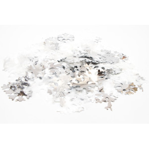 Хлопавка пневматична, CHRISTMAS POPPERS, 58,5 см, білі та сріблясті сніжинки з фольги (401079-1)