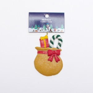 Новорічна ялинкова іграшка - фігурка Сумка, 9 см, коричневий, пластик (001361-1)