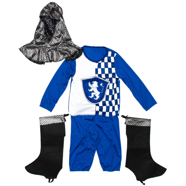 Дитячий карнавальний костюм лицар, зріст 92-104 см, синій, віскоза, поліестер (091032A)