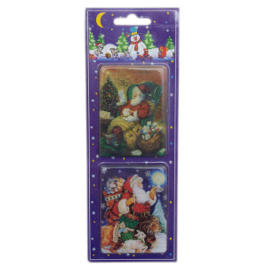 Набір новорічних магнітів Санта (Дід Мороз), 2 шт, 7,5x5,5 см (440337-1)