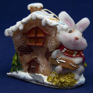 Свічка - Кролик з будиночком ліворуч, 7,7 см, парафін (440597-1)