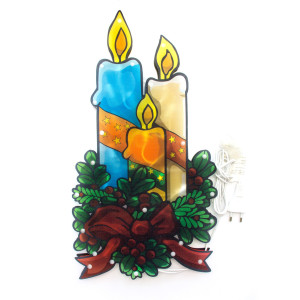 Світлодіодна декорація - Свічка, 44x24 см, 20л, пластик, IP20 (640102)