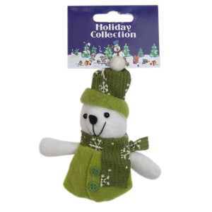 Ялинкова іграшка м'яка - Зелений ведмідь, 9 см, зелений, текстиль (000388-5)