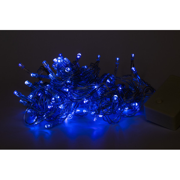 Світлодіодна гірлянда, 5 м, 100 л, 8 режимів, синій, IP44 (040452)