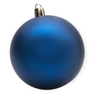 Набір ялинкових іграшок - кулі, 6 шт, D8 см, синій, матовий, пластик (890803)