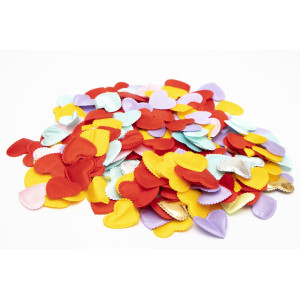 Хлопавка пневматична, 60 см, різнокольорові тканинні сердечка (400669-2)