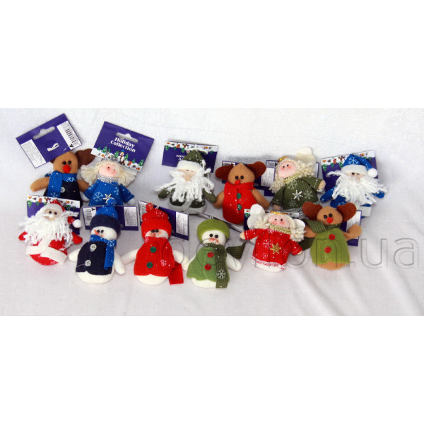 Ялинкова іграшка м'яка - Зелений Сніговик, 9 см, зелений, текстиль (000388-13)