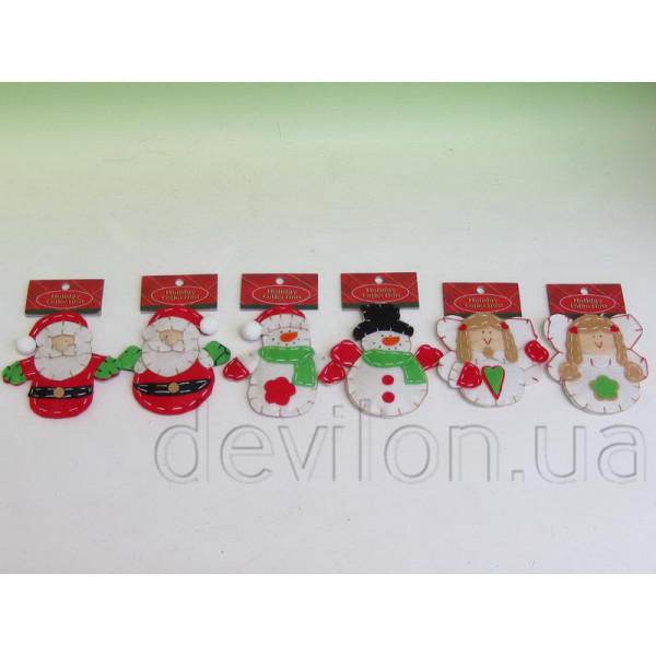 Ялинкова іграшка м'яка - Янгол з квіткою, 14 см, білий, текстиль (000418-1)