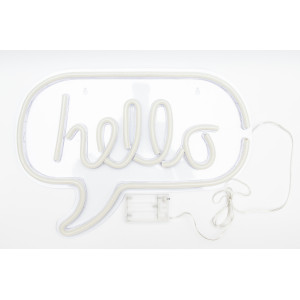 Неоновий світильник настінно-стельовий нічник - Напис HELLO, 43x31 см, 3 AA (141417)