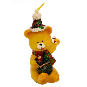 Свічка - Ведмедик з мішком, 7,7 см, бежевий, парафін (441099-2)