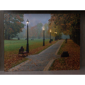 Картина, що світиться - осінній парк з ліхтарями, 5 LЕD ламп, 30x40 см (940058)