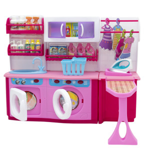 Ігровий набір - лялькова пральня Рідний Дім, 37x11,5x28,5 см, рожева, пластик (2802S)