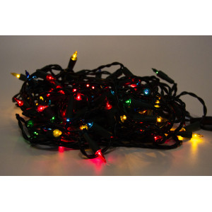 Гірлянда-завіса з лампочками розжарювання, 2,2x1 м, 100 л, різнокольоровий, подовжувач, IP20 (050086)