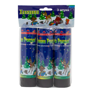 Хлопавка пружинна, 16 см, 3 шт в наборі, різнокольорові кружечки з фольги (400126)