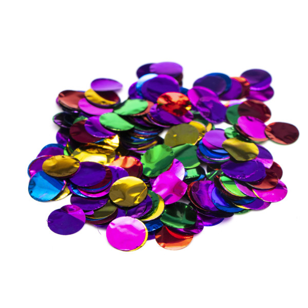 Хлопавка пружинна, 16 см, 3 шт в наборі, різнокольорові кружечки з фольги (400126)