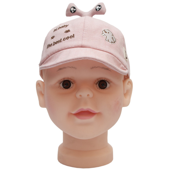 Кепка дитяча з написом, рожева, 46 см, 2-4 роки, бавовна (517847)