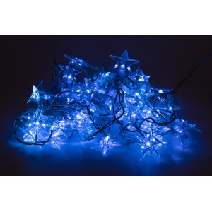 Світлодіодна гірлянда - зірки, 2,4 м, 48 л, синій, IP20 (050567)
