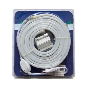 Неонова світлодіодна гірлянда-трубка SMD2835 LED, 3 м, теплий білий, кріплення, IP20 (950057)