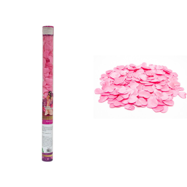 Хлопавка пневматична, 60 см, рожеві тканинні сердечка (400669-4)