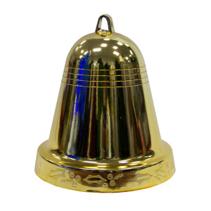 Велика ялинкова іграшка - дзвіночок, 25 см, пластик, золотистий (890506)