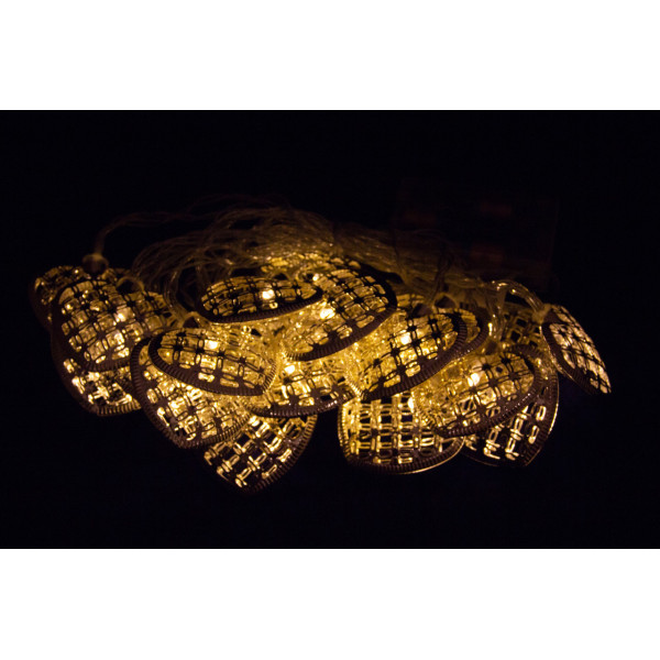 Світлодіодна гірлянда-сердечка, 4 м, 20 л, 3AA батарейки, теплий білий, IP20 (652396)