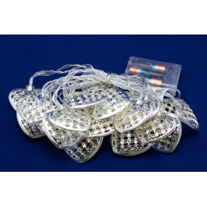 Світлодіодна гірлянда-сердечка, 4 м, 20 л, 3AA батарейки, теплий білий, IP20 (652396)